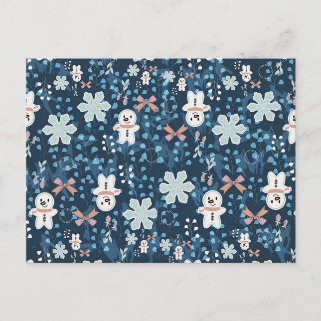 Cozy Whimsical Holiday Throw Pillow Postcard (Front)