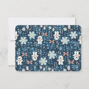 Cozy Whimsical Holiday Throw Pillow Thank You Card