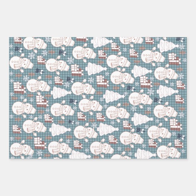 Cozy Whimsical Holiday  Wrapping Paper Sheet (Front)