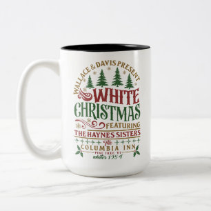 Cozy White Winter Holiday Movie – Merry Christmas Two-Tone Coffee Mug