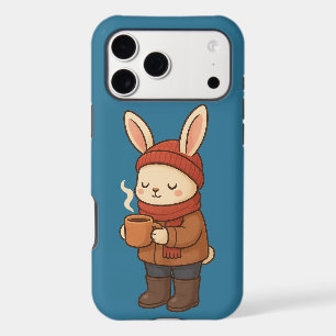 Cozy Winter Bunny Drinking Hot Cocoa Sticker