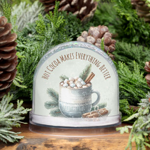 Cozy Winter Cocoa Marshmallow Scene Snowglobe