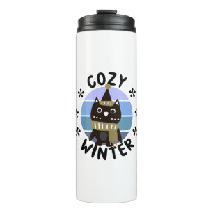 Cozy Winter, Cute Owl Thermal Tumbler