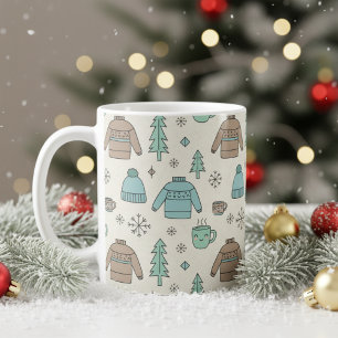 Cozy Winter Cute Sweater & Hot Cocoa Coffee Mug