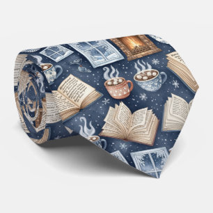 Cozy Winter Evenings – Hot Cocoa, Books, Firelight Tie