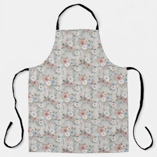 Cozy Winter Floral Pattern Apron