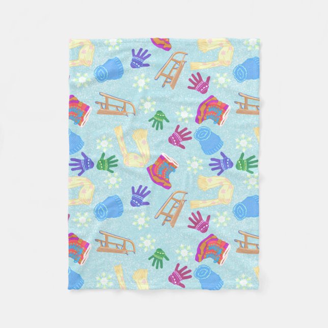 Cozy Winter Fun Pattern Blanket (Front)