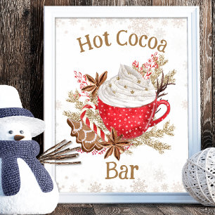 Cozy Winter Hot Cocoa Bar Cookies Christmas Poster