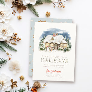 Cozy Winter New Home Fox Christmas Holiday Card