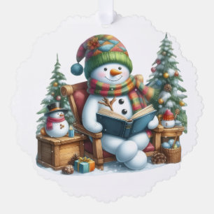 Cozy Winter Read: A Snowman’s Christmas Storytime Tree Decoration Card