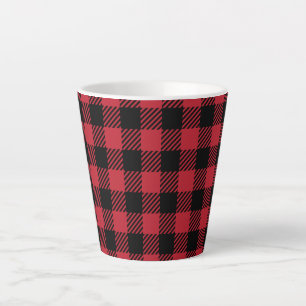 Cozy Winter Red Buffalo Check Latte Mug