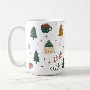 Cozy Winter Vibes 2026 - Cute Puppy and Kitten Chr Coffee Mug