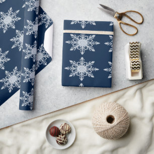 Cozy Winter Vibes Collection Frosted Blue Aestheic Wrapping Paper