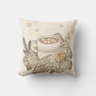 Cozy Winter Vibes – Minimal Warm Winter Mug Design Cushion