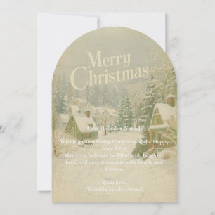 Cozy Winter Village Merry Christmas Card - 5x7
