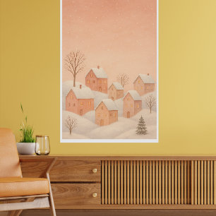 Cozy Winter Village Poster 