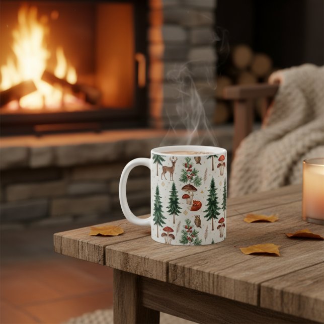 Cozy Winter Woodland Forest Animals Mug (Creator Uploaded)