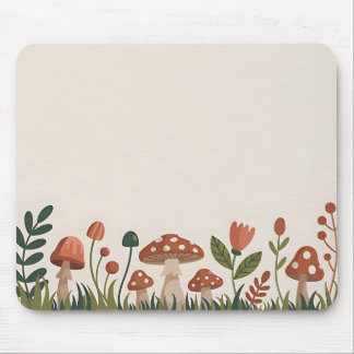 Cozy Woodland Mushrooms Mouse Mat