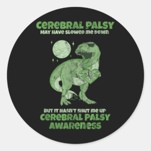 Cp Brain Damage Cute Dinosaur Kids Cerebral Palsy Classic Round Sticker