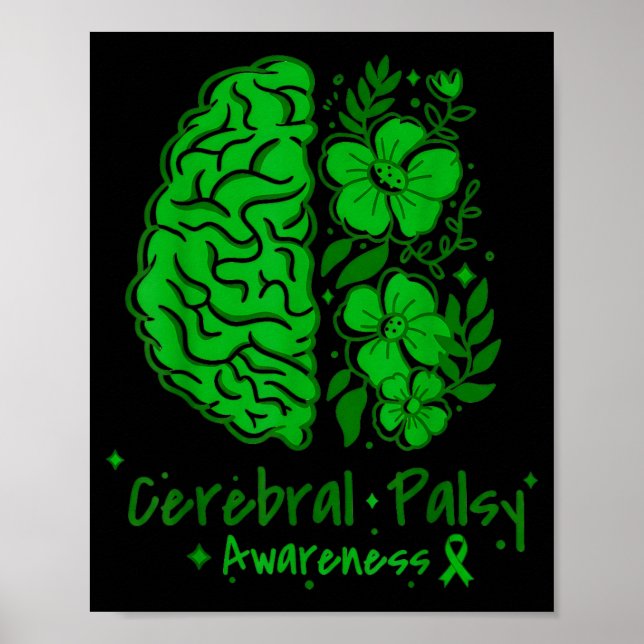 CP Brain Damage Cute Flowers Cerebral Palsy Poster (Front)