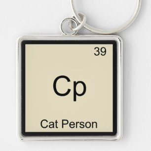 Cp - Cat Person Funny Chemistry Element Symbol Tee Key Ring