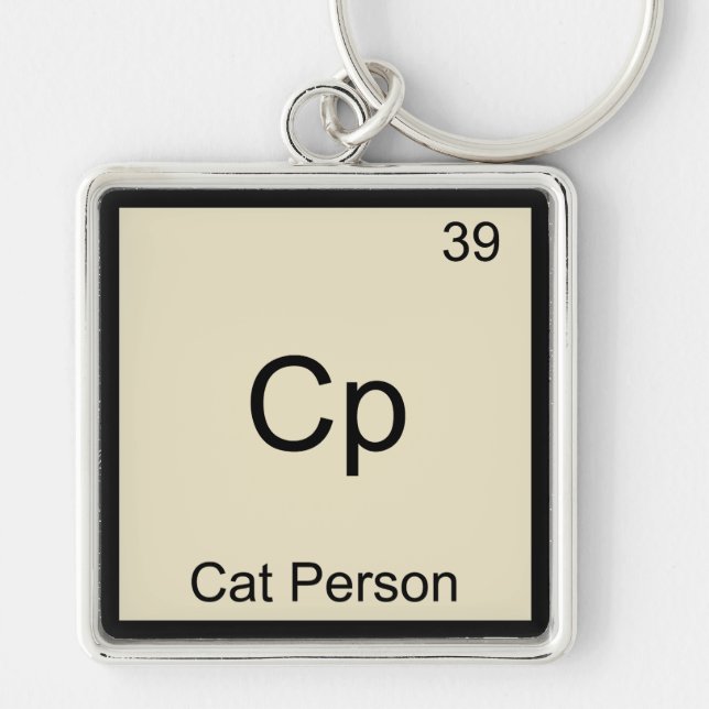 Cp - Cat Person Funny Chemistry Element Symbol Tee Key Ring (Front)