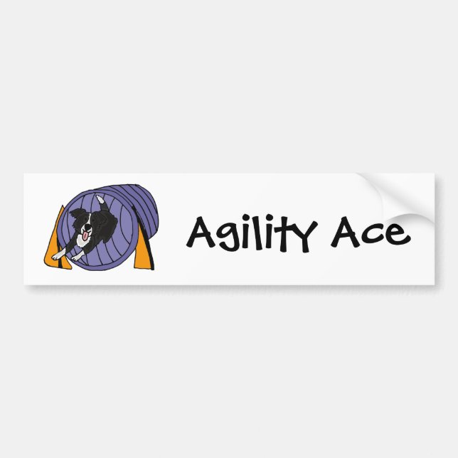 CP- Dog Agility Tunnel Cartoon Bumper Sticker (Front)