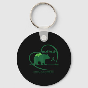 Cp Mum Mama Bear Green Ribbon Cerebral Palsy Aware Key Ring