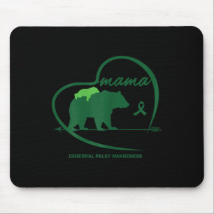 Cp Mum Mama Bear Green Ribbon Cerebral Palsy Aware Mouse Mat