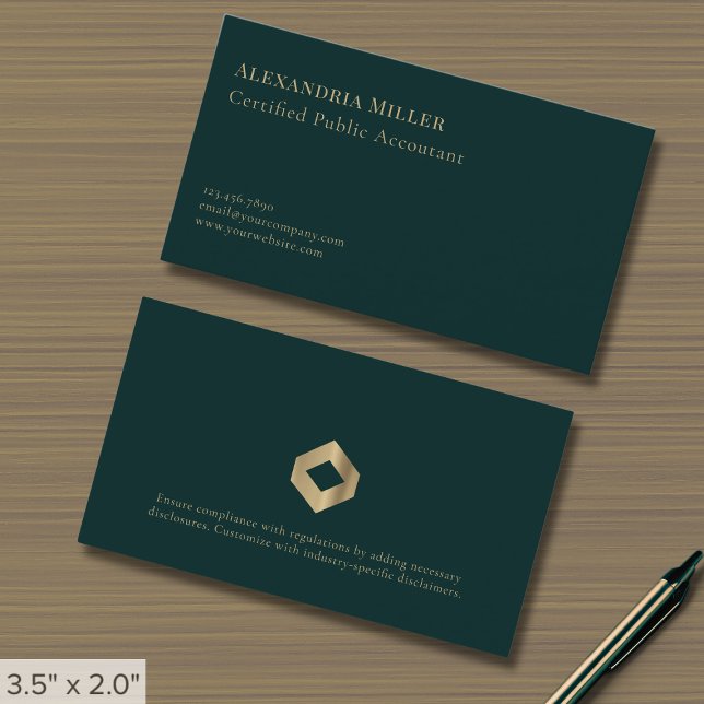 CPA Accountant Business Card with Legal Disclosure (Creator Uploaded)