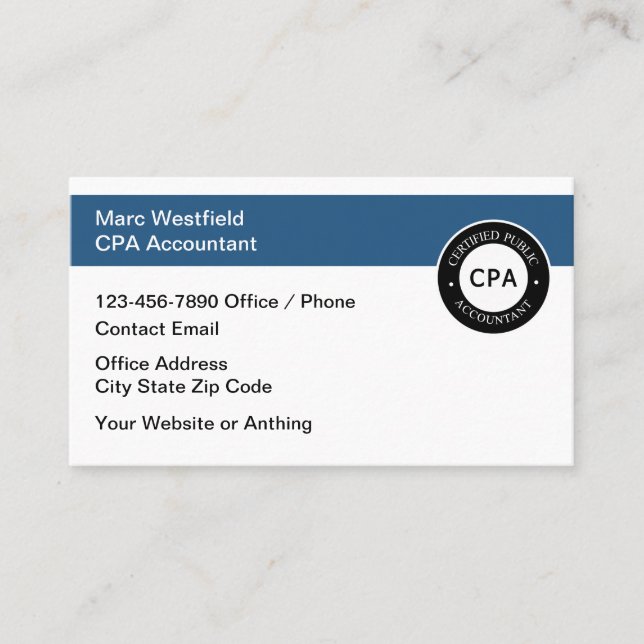 CPA Accountant Business Cards Design (Front)