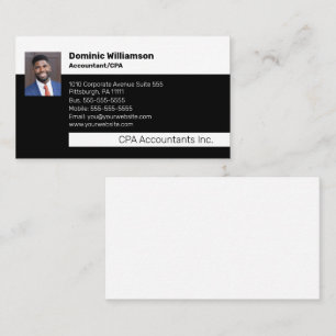 CPA Accountant Professional Black Gold Busine Business Card
