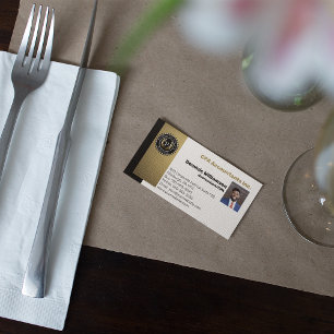 CPA   Accountant Professional Black   Gold Business Card