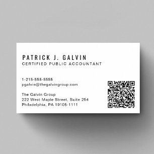 CPA Accountant QR Code Business Card