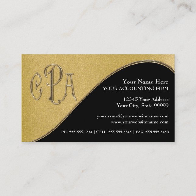 CPA Certified Public Accountant Business Taxes Business Card (Front)