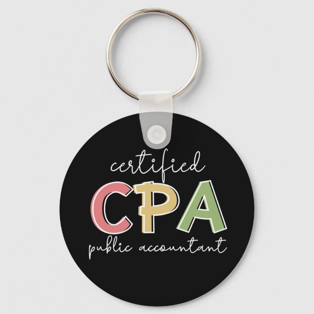 CPA Certified Public Accountant Gifts Key Ring (Front)