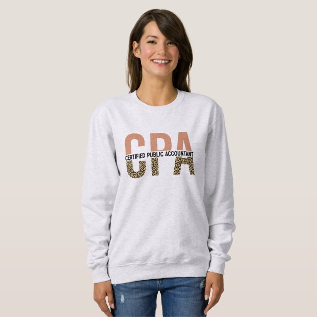 CPA Certified Public Accountant Leopard Print Sweatshirt (Front Full)