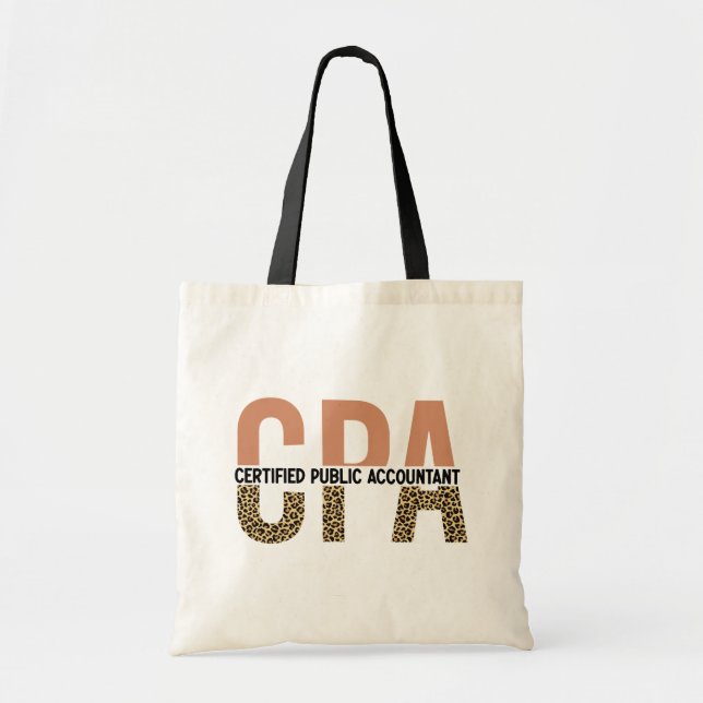 CPA Certified Public Accountant Leopard Print Tote Bag (Front)