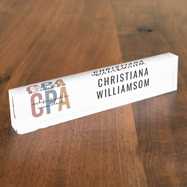 CPA Certified Public Accountant Nameplate (Side)
