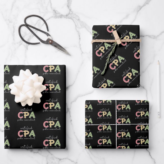 CPA Certified Public Accountant Wrapping Paper Sheet (Front)