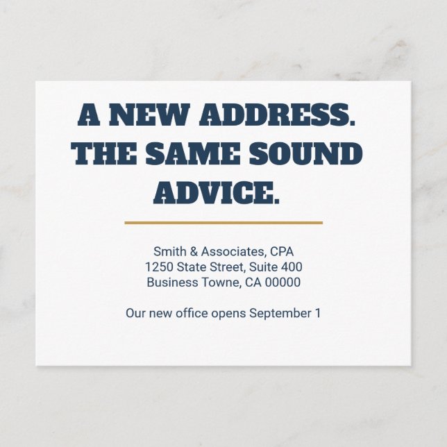 CPA Change of Address Template Postcard (Front)
