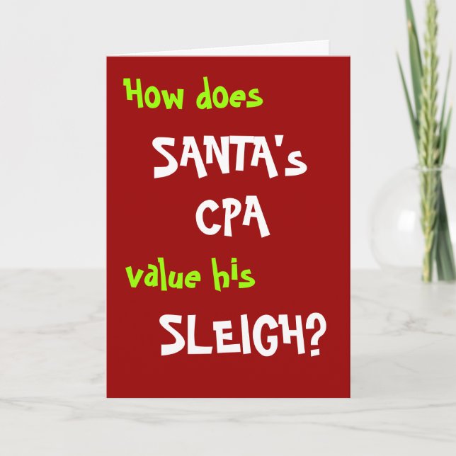 CPA Christmas Card | Santa Accounting Pun | Joke (Front)