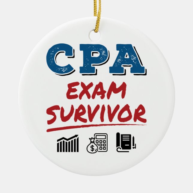 CPA Exam Survivor Ceramic Tree Decoration (Front)