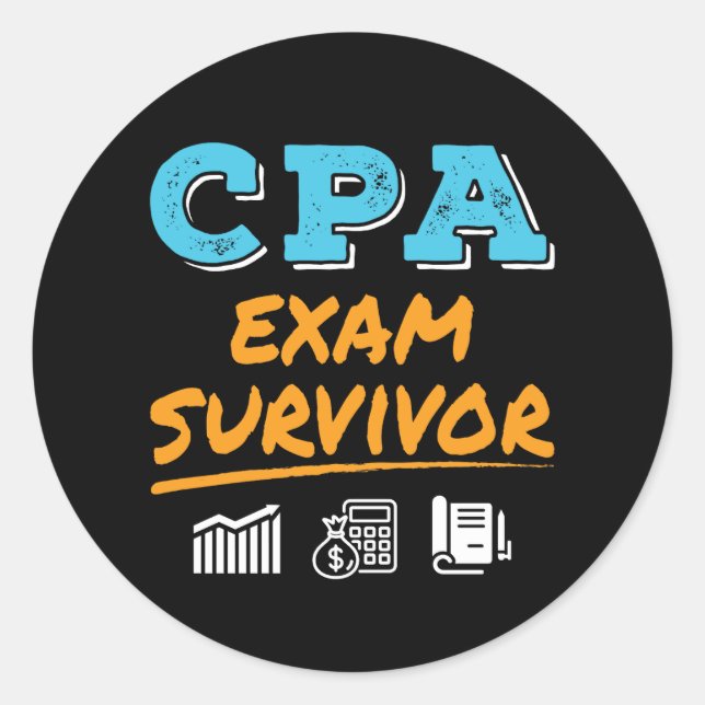 CPA Exam Survivor Classic Round Sticker (Front)
