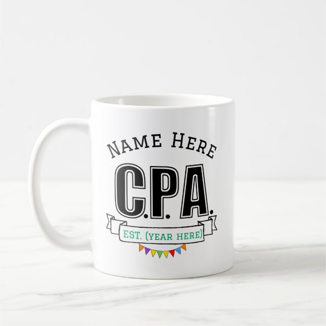 CPA Gift Personalised with Name Coffee Mug (Left)