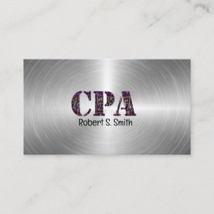 CPA logo Certified Public account Silver  Business Card