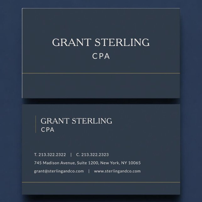 CPA Navy Blue Professional Business Card (Creator Uploaded)