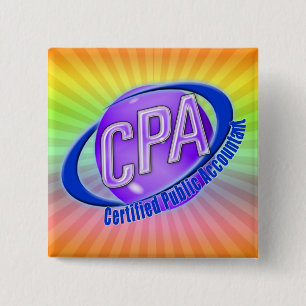 CPA ORB SWOOSH LOGO CERTIFIED PUBLIC ACCOUNTANT 15 CM SQUARE BADGE