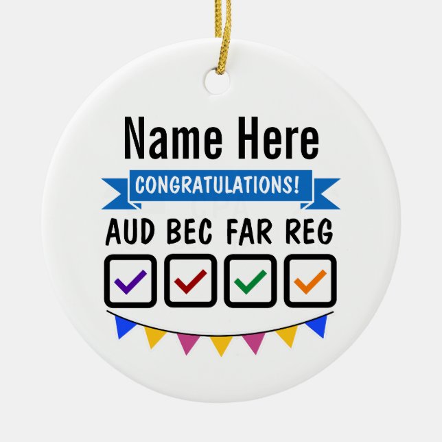 CPA Ornament Personalised Gift for CPA Exams (Front)