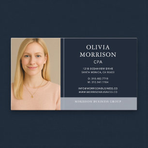CPA Photo Navy Blue  Business Card